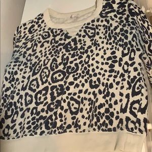 Blue and cream cheetah print sweater